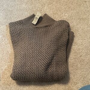 LOFT Women's Taupe Cowl Neck Sweater